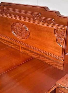 实木床实木榫卯结全高构中式古OKQ双人床端家用卧室雕花木典床