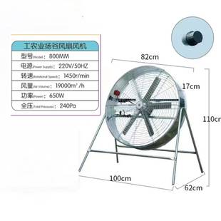 工业风扇调速岗位式风机用扬谷扇养风殖风农机排风扇SIK工厂车间