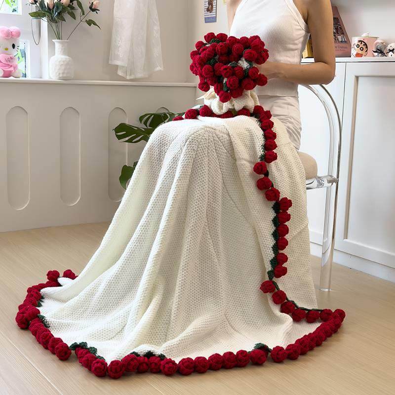 202555287836新款玫瑰毯花束毯毯多功能毯载子车办公室盖毛毯子玫,床上用品,休闲毯/毛毯/绒毯,淘宝优惠券,粉丝福利购,淘宝优惠卷