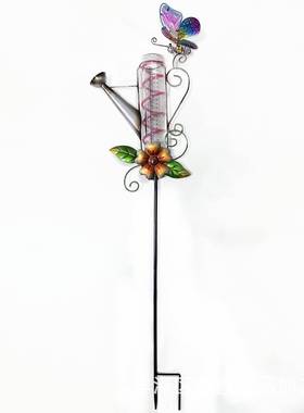 阳能量雨器太太阳属能花插金铁艺艺品地插花工园装饰园FIE林插件