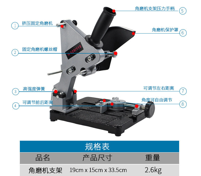角磨机改装多功能锯片固定支架