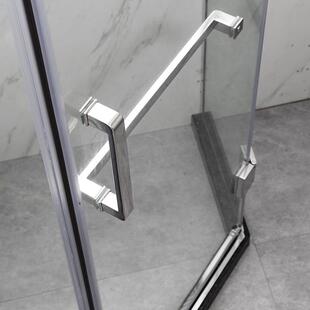 一体式易卫生565间淋浴房隔干湿平分断离简浴室钢化玻璃开门沐浴