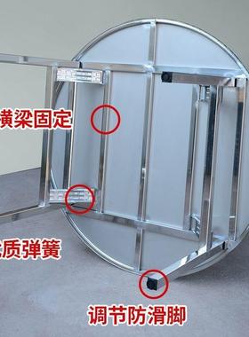 直销加厚不子锈FVC钢折叠盘桌圆台家用商转用户外可圆桌饭桌餐桌