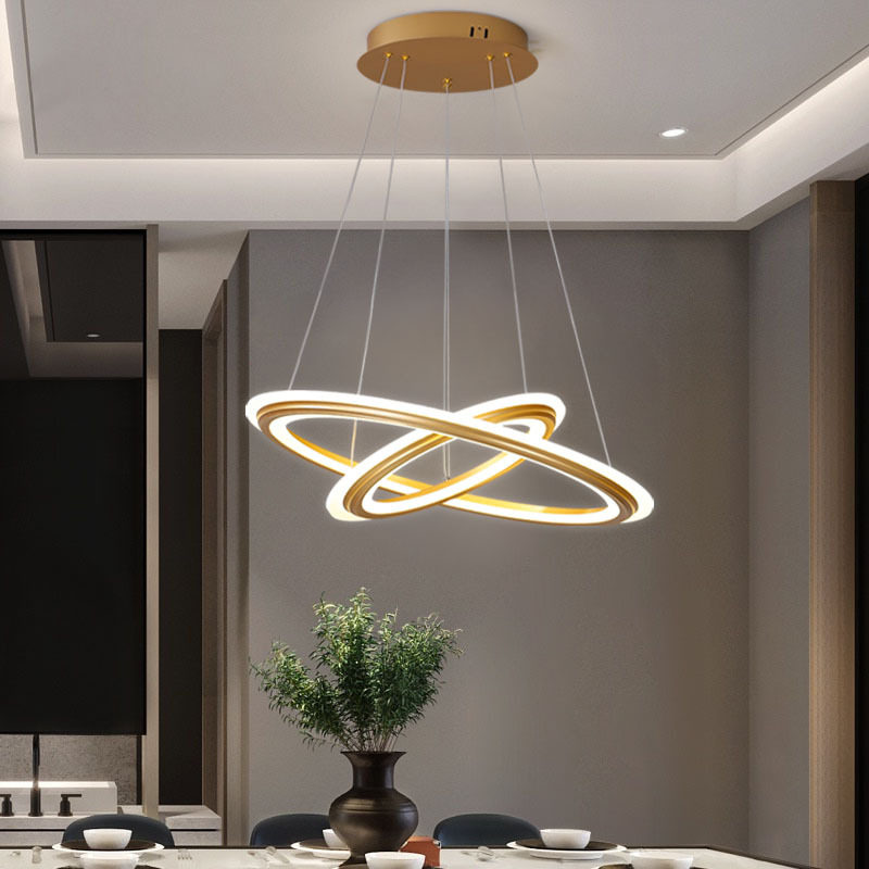 现代简约遥控LED圆环餐厅吊灯