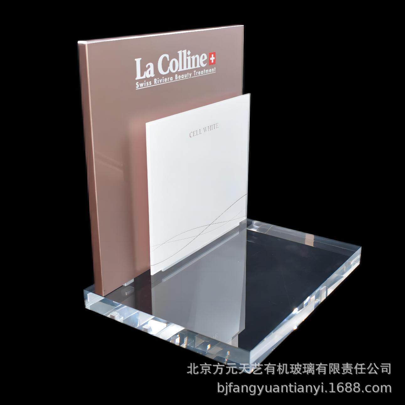 亚克力展示台透明UV喷绘方形圆形医美展示架制定亚克力工厂批发