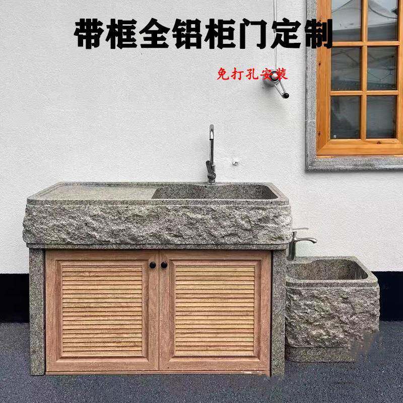 私人定台制免打孔橱门F97HT985衣柜阳手台百叶门柜户外防洗水铝合