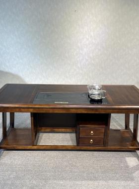 实木茶桌合TSD办公室椅几茶具茶套装家用组一桌五椅功夫泡茶台