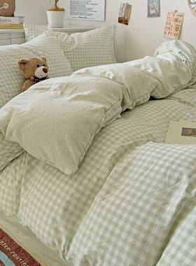 A生母婴级超软糯加厚床单被VQM床套四件套上用品学宿舍三类件套床