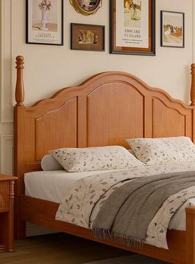 法实木床头单买榻榻8米软包床式头软靠中古风床架美1米式单VCX独