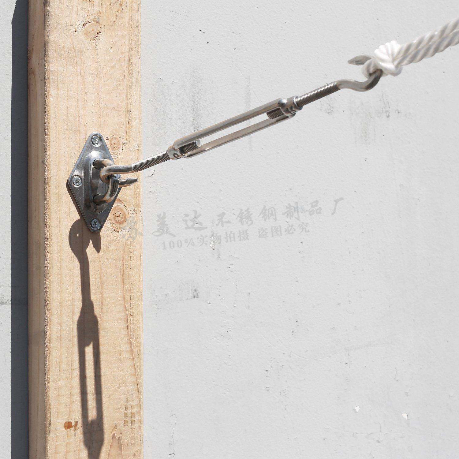 不锈钢眼板菱扣簧钩欧钩钩式花兰螺栓螺阳丝遮阳弹302帆遮网配件