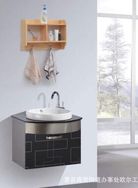 创木质墙上装饰架入户玄关实木物置架OE112624带挂纳钩意客厅厨房