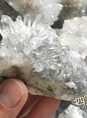 公斤价一COZ白水晶簇摆石原白晶牙件