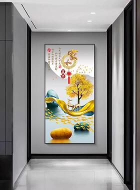 中式玄关装饰画挂轻奢入CYJC-006户正对新门墙画壁画廊走过道2023