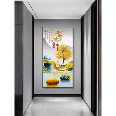 中式玄关装饰画挂轻奢入CYJC-006户正对新门墙画壁画廊走过道2023