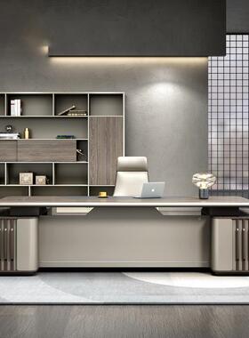 奢约老板桌办公桌简现代新中ZXA式经理桌轻办公大室大气创意总裁