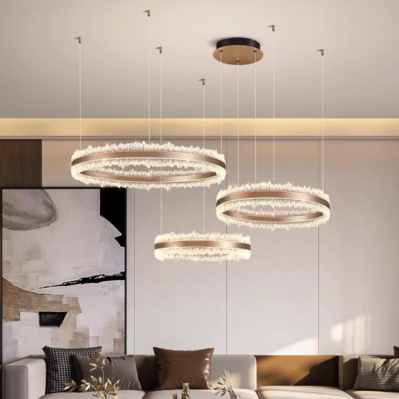 客厅厅2025新款吊灯意式轻奢圆环l大ed537灯主灯室设计房卧灯餐厅