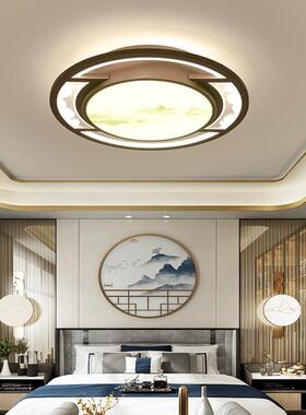 新中式LED吸灯30718房房顶间卧室中国风圆形书灯现形代简约方客厅