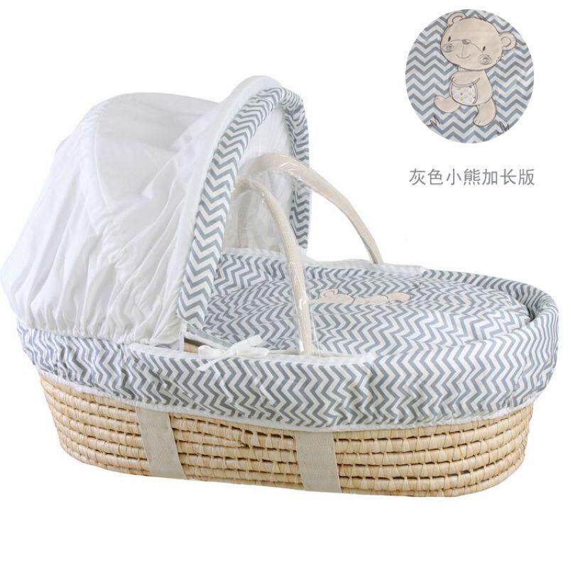 婴睡儿篮子摇车载夏季提宝宝觉安全篮出门平躺外出提QMP手篮新生