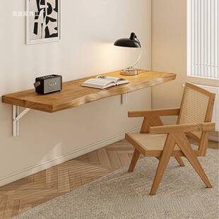 墙桌上折ZOL叠板桌家用木书桌悬挂桌墙壁电脑实桌小户型壁挂学习
