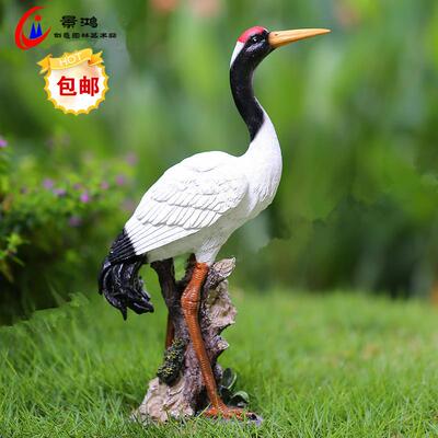 环树工艺品仿真塑仙鹤摆水池脂假山保动物鸟类雕庭235院造景饰装