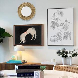 法组式中店国风装画中式书C181房日料客厅组合挂画饰小众合曲腿馬