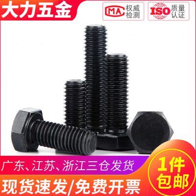 黑色304不锈钢外六角螺丝钉M10M12*50x60x70x80x90x150mm加长螺栓