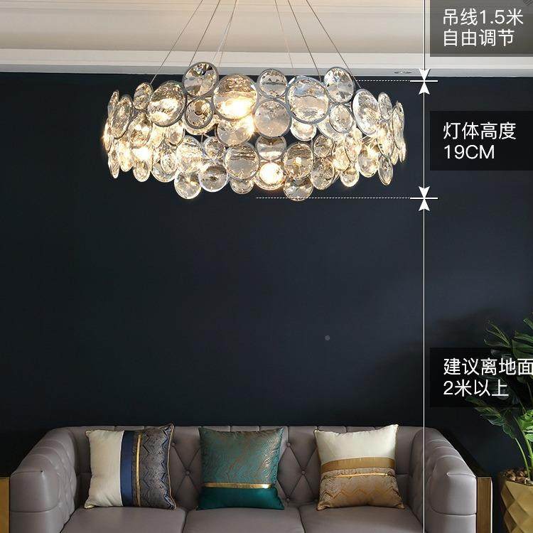 后现轻奢客563厅泡泡水晶吊灯圆形简约高大代气卧室设档计师灯具,家装灯饰光源,智能吊灯,淘宝优惠券,粉丝福利购,淘宝优惠卷