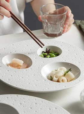 冷凉盘子餐用网红酒店菜清商酒吧厅ktv小吃碟子白色餐具陶387瓷菜