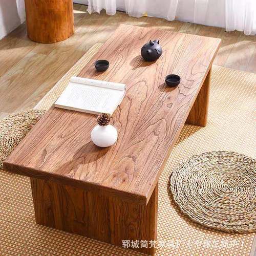 复古色老书榆木炕几桌家用床上小泡茶桌长方形办公茶桌可移动干小