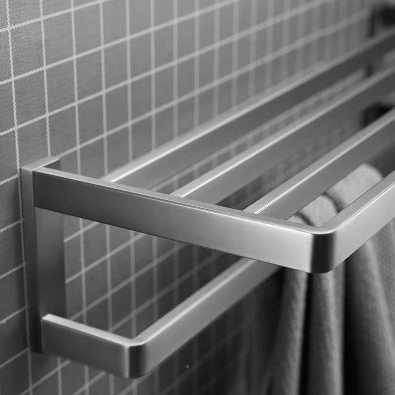 免打孔卫生浴间毛巾架套装浴巾室架ZKJ置物架304真镀空膜