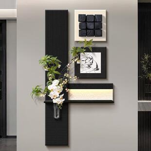 画意式绿立极简玄关装饰入F99S7HSJ户正对门走廊过道挂画体水培植