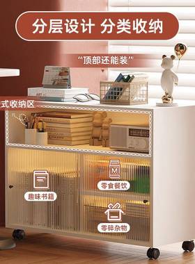 书桌旁小书架书桌下带物架收纳柜可置59912移动轮柜子学生简易储