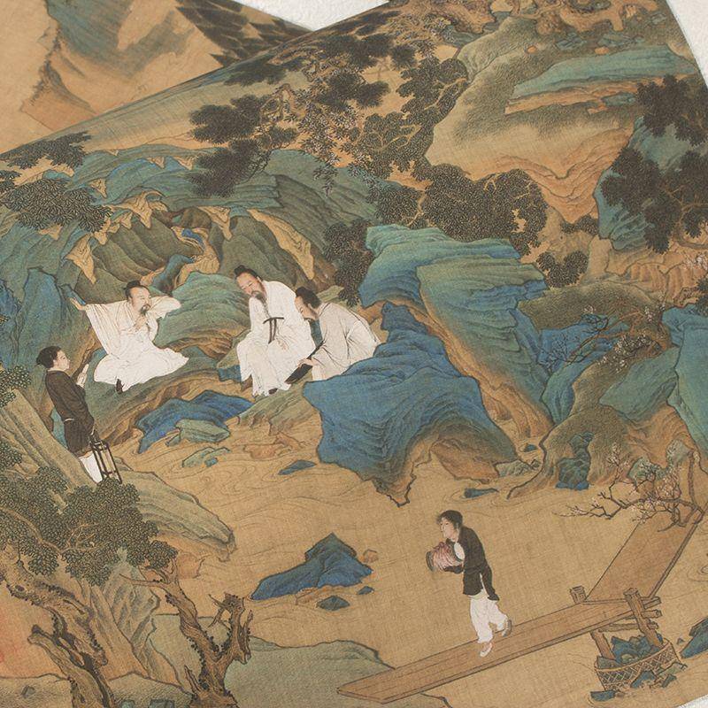 仿古字室卷轴竖版听琴图入户玄关书房茶民10037520宿画挂画画新中