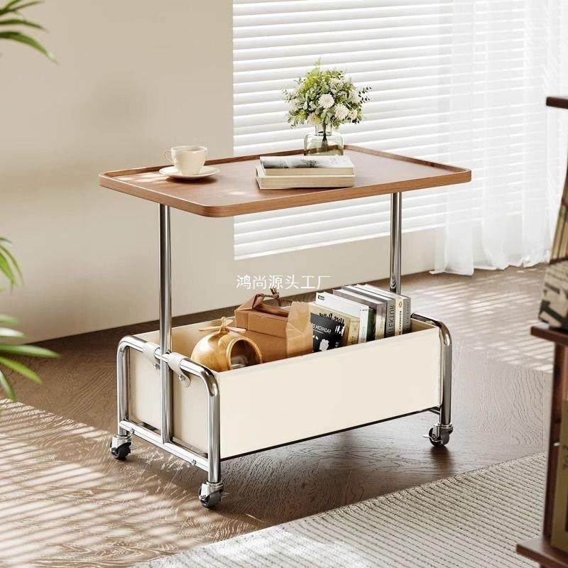 可移动沙发小边几现简约推车茶代几轻奢感中FFE古头床边柜置物架