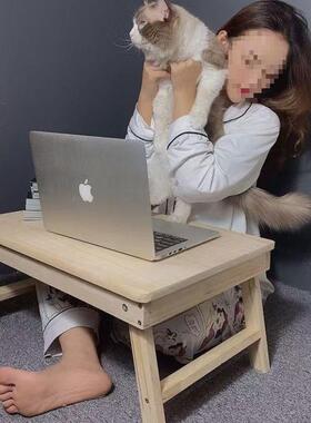 实木小笔习叠桌子学桌松木UIC折桌床上小桌子学生宿舍餐桌电脑记