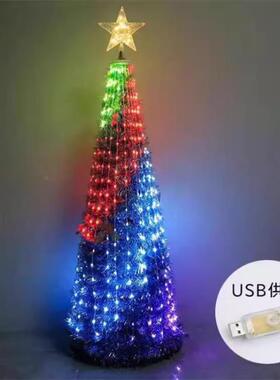 LE圣诞树RGDB点控灯节锥形幻彩锥形灯灯日灯庭院装饰遥控APP变色