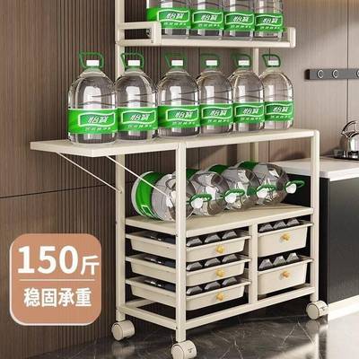 厨房波炉置物架小家微电储物柜餐台工作切菜专ZWJ84651用备桌移动