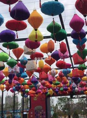 外防水古RRM中式古户镇仿古街道网红复古越南布灯置笼花灯装风饰