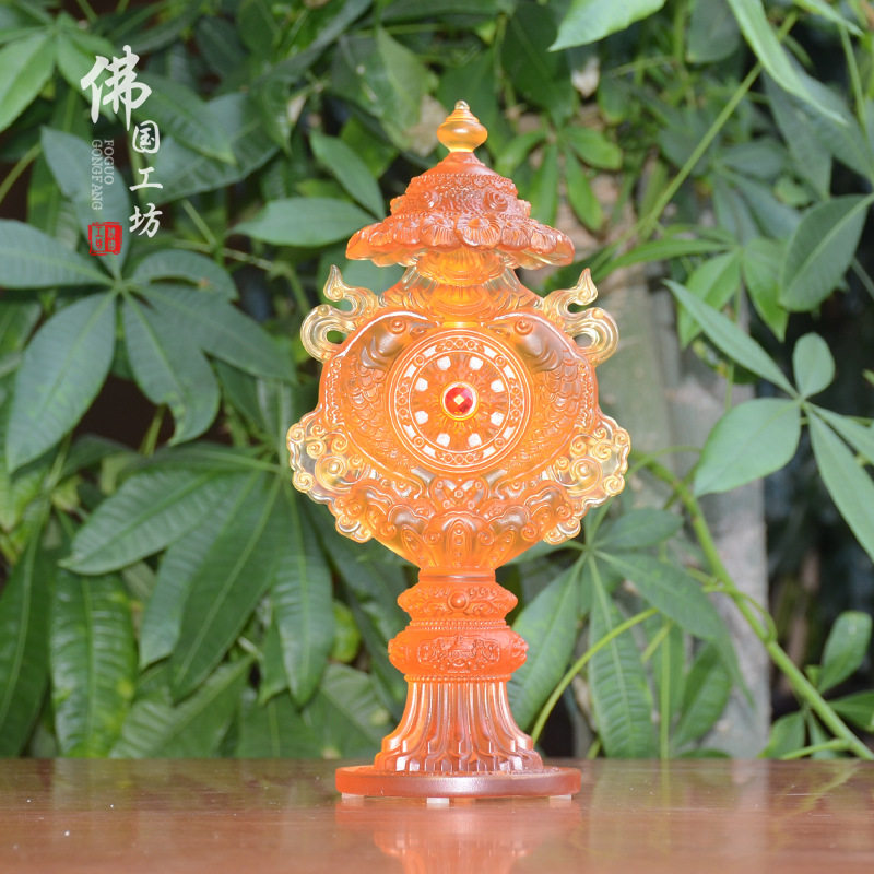 古法脱蜡琉璃八吉祥法器合集吉祥八宝家居客厅桌面摆件琉璃万佛墙