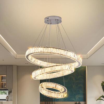 现代简晶约别墅挑空客厅吊灯复式中空大吊680o灯lft公楼寓轻奢水