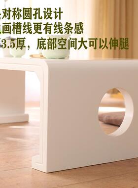 白色阳木台小桌子日式榻榻米茶飘窗几实bai002地台窗台桌简约桌炕