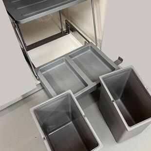 水槽柜嵌式入垃桶隐藏厨房垃圾筒浅窄柜清洁桶底抽F99M5795拉式橱