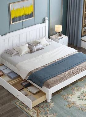 实木床现代简约轻奢主1.米FK97653P双人床经型欧式1卧米出租济房