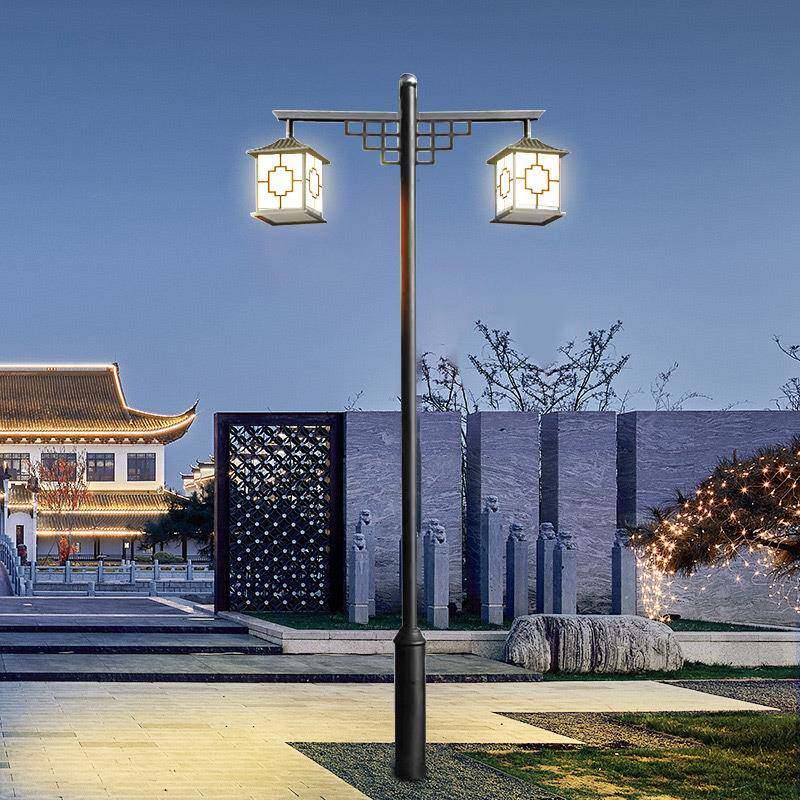 EDL中式16446仿古庭院能灯防水双头2米3米景观灯区公园景区小太阳