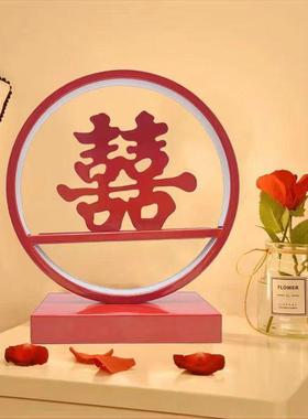 结婚台灯婚床陪嫁闺蜜FKV新婚红房色喜庆长命灯爱头心台灯心型灯