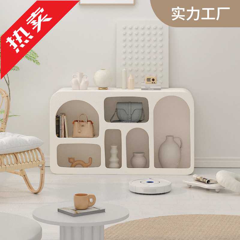 北欧简约展示柜现代落地书柜玄关柜装饰柜子洞穴风陈列柜储物柜