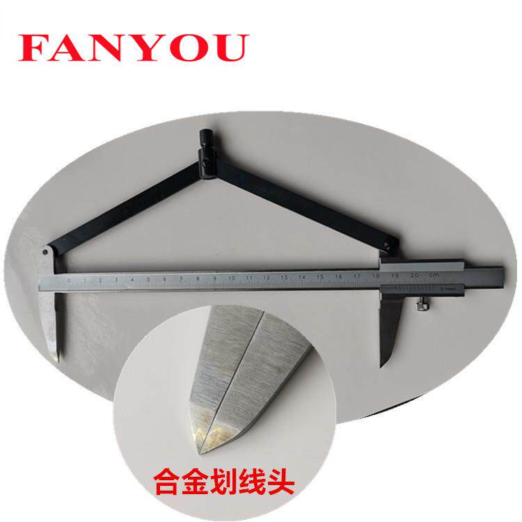 凡莜 不锈钢带合金头划线卡尺 平行划线规 划线器 圆规分规间距规