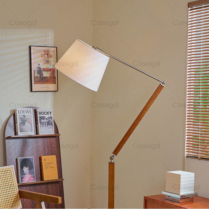 CA709S中古风A灯落地复古实木客厅灯沙发旁卧室书房高级感阅读氛