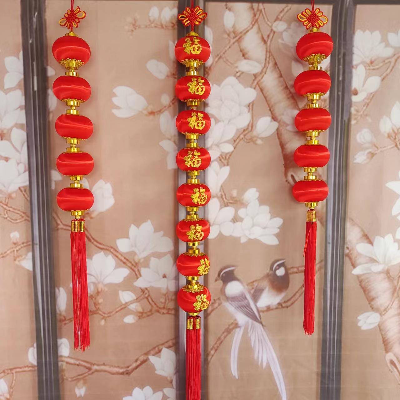 灯笼挂件礼品节日春ECH喜庆小迁装饰节室内场景新婚款丝光鼓挂乔