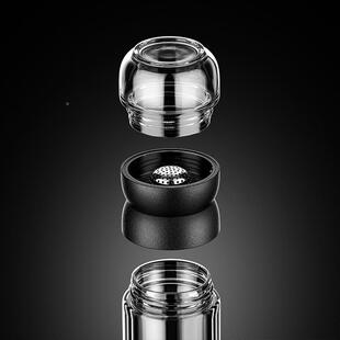 雷德夫转式双层玻璃茶杯男厚士便携保温茶杯茶水分旋离过无品牌/